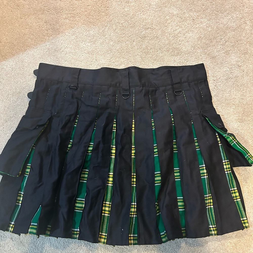 Black Cotton Irish Tartan Hybrid Kilt Size 54